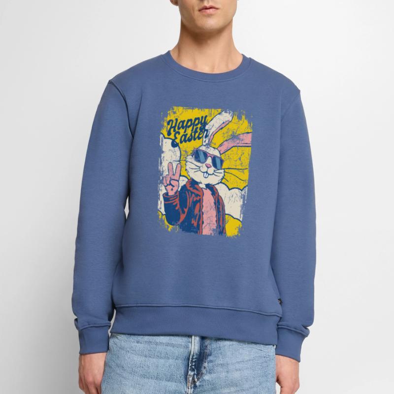 Happy Easter - Cool Easter Bunny - Easter Egg Men's Premium Organic Jumper