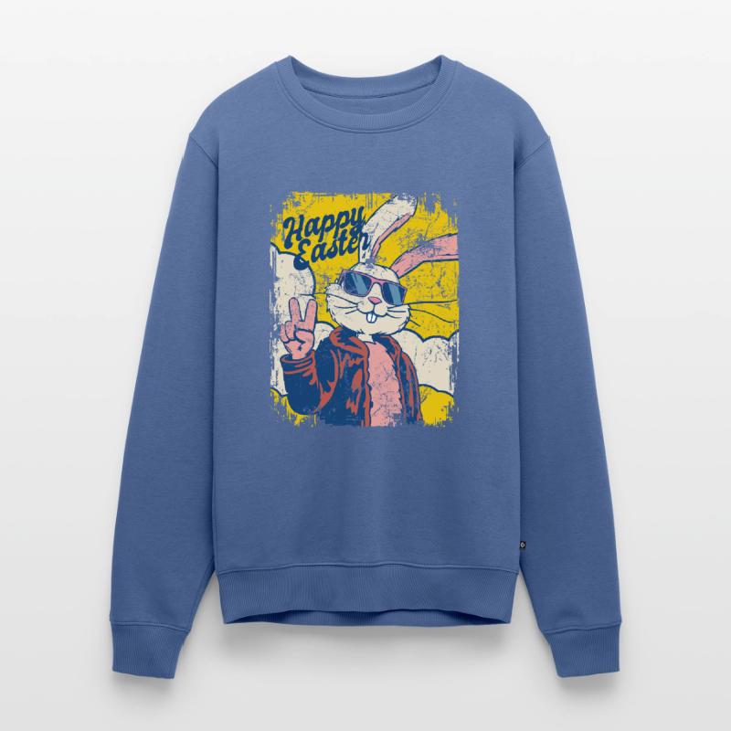Happy Easter - Cool Easter Bunny - Easter Egg Men's Premium Organic Jumper
