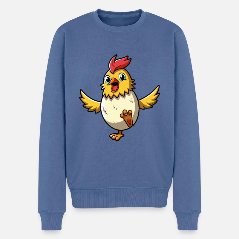Joyeuses Pâques - Poule de Pâques - Oeuf de Pâques - Cadeau - Pull Premium bio Homme - bleu pigeon
