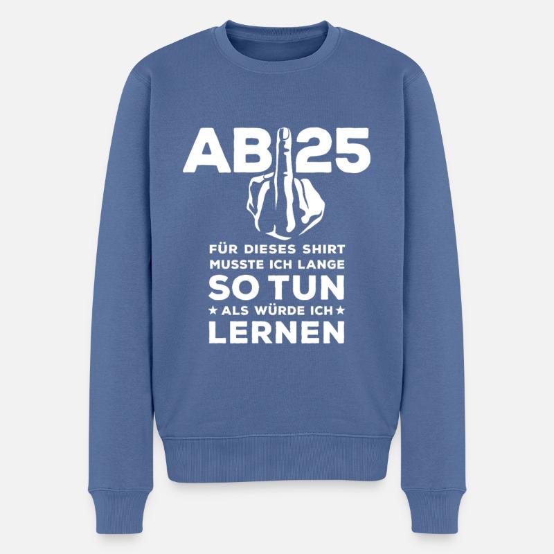 Abi 2025 Stinkefinger - Abitur - Geschenk - Männer Premium Bio Pullover - Taubenblau