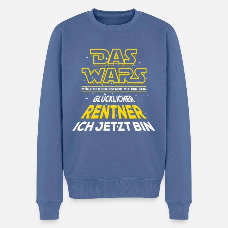 Das Wars - Rente - Glücklicher Rentner - Spruch - Männer Premium Bio Pullover - Taubenblau