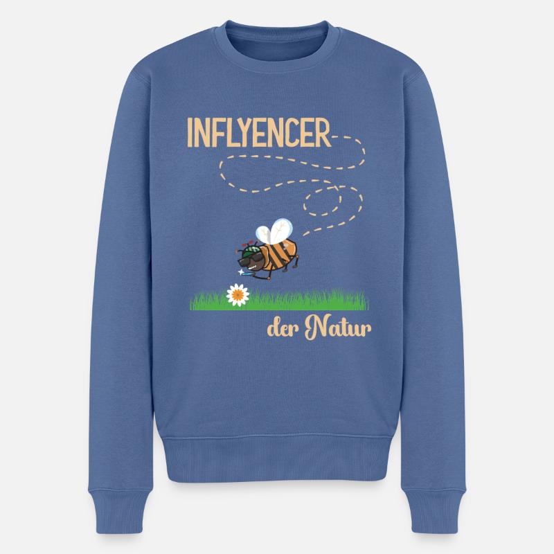 Bienen die Inflyencer - Männer Premium Bio Pullover - Taubenblau
