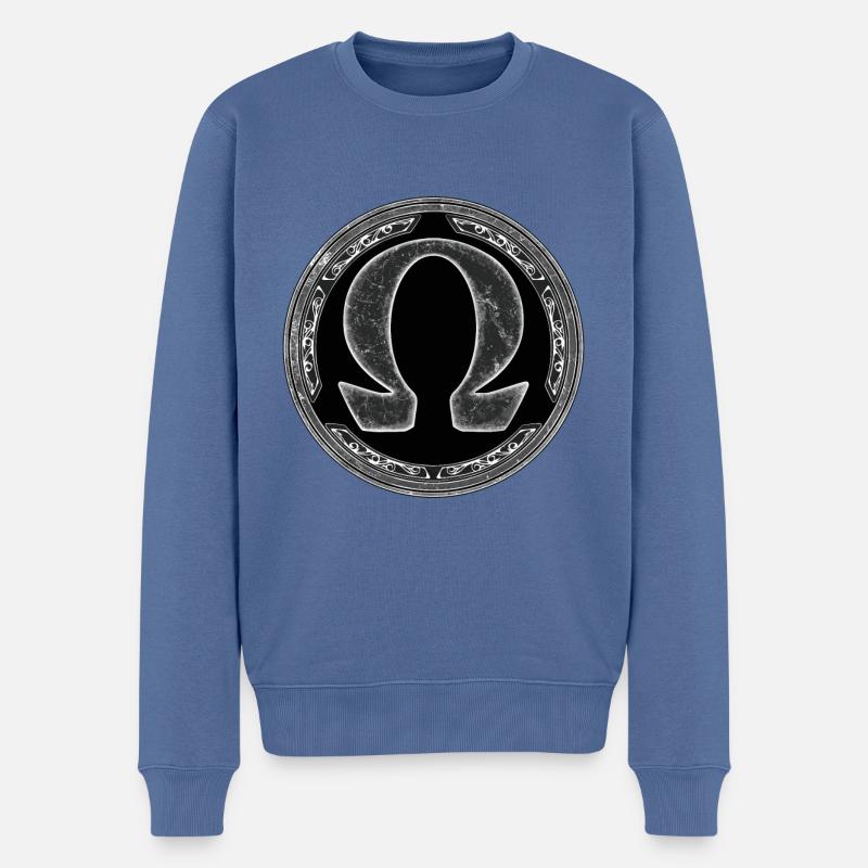 Omega Symbol - Männer Premium Bio Pullover - Taubenblau