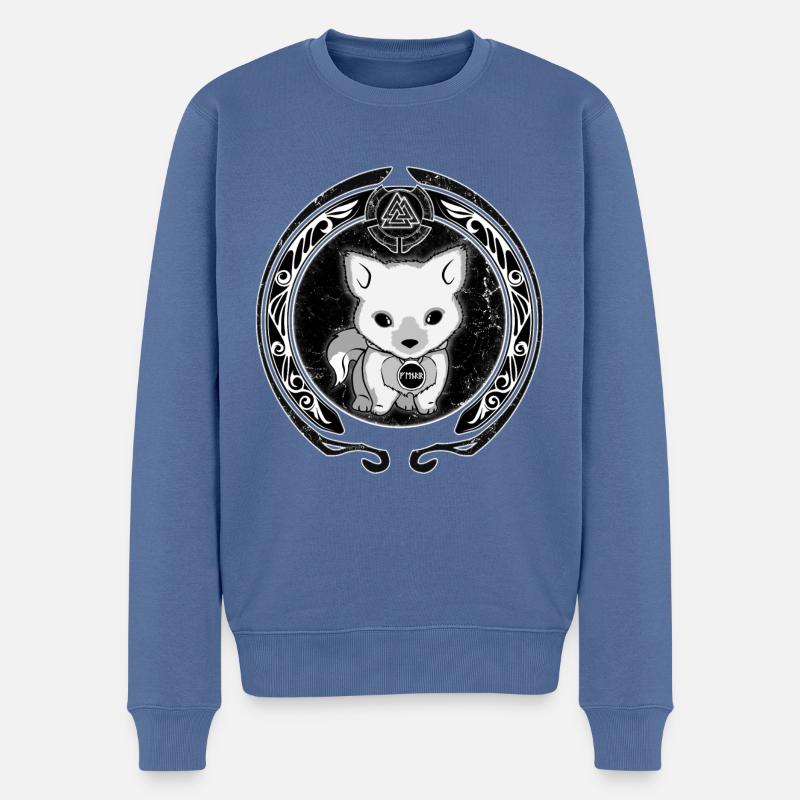 Fenriswolf - Männer Premium Bio Pullover - Taubenblau