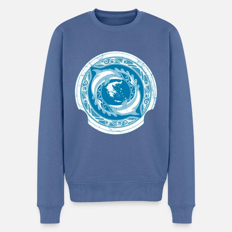 Grèce - Pull Premium bio Homme - bleu pigeon