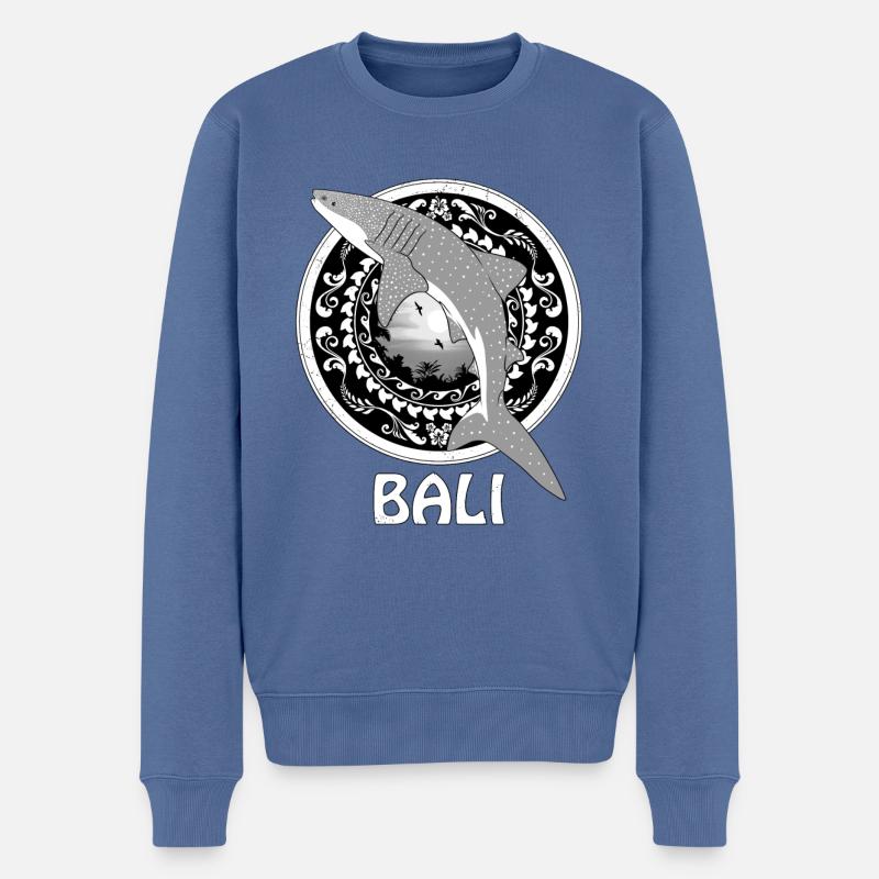 Walhai Bali Indonesien - Männer Premium Bio Pullover - Taubenblau