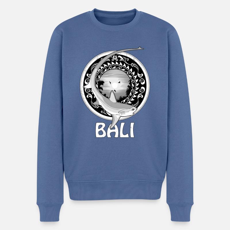 Requin-renard Bali Indonésie - Pull Premium bio Homme - bleu pigeon
