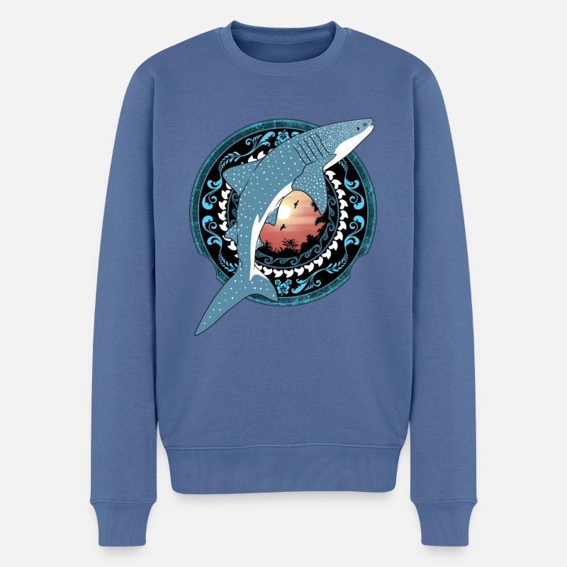 Requin-baleine hawaïen - Pull Premium bio Homme - bleu pigeon