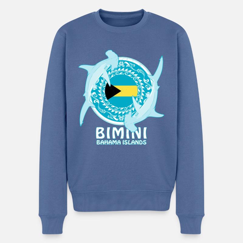 Bimini Hammerhai - Männer Premium Bio Pullover - Taubenblau