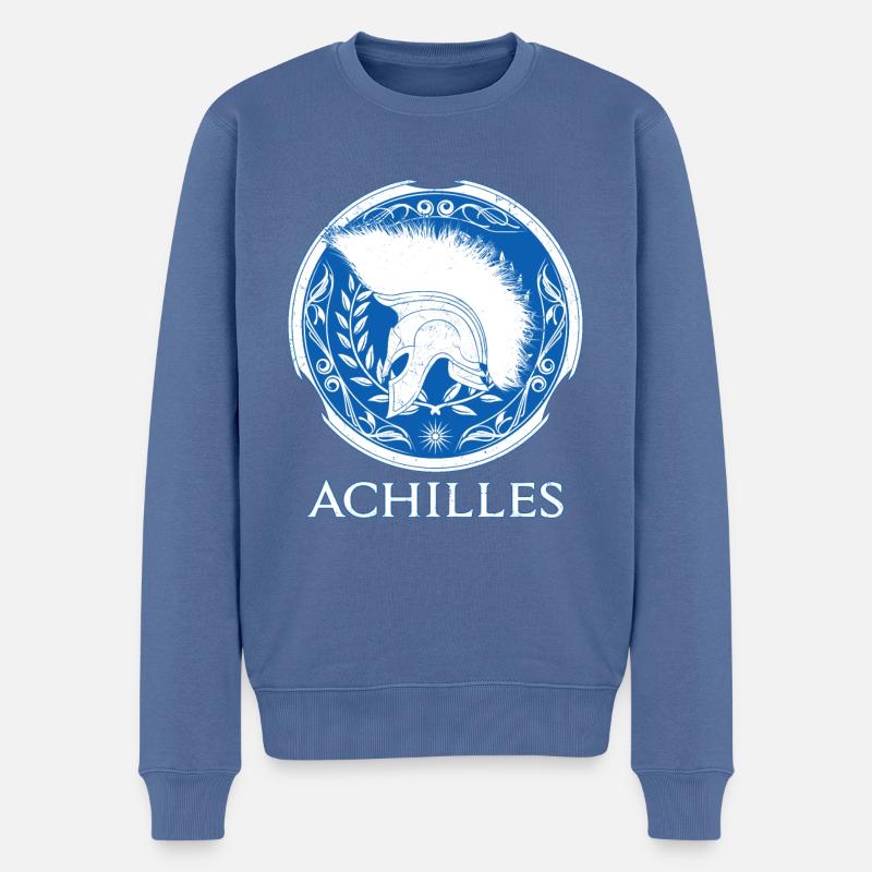 Achille guerrier grec - Pull Premium bio Homme - bleu pigeon