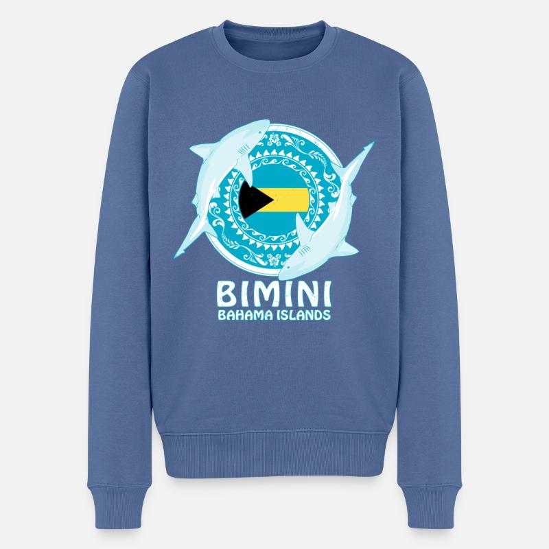 Bimini Bullenhai - Männer Premium Bio Pullover - Taubenblau
