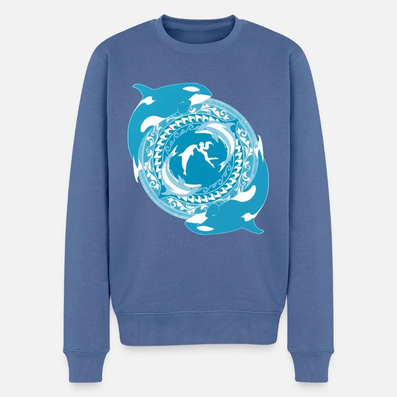 Fille de Poséidon - Pull Premium bio Homme - bleu pigeon