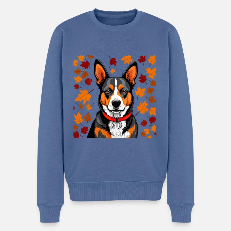 Chien d’automne - Pull Premium bio Homme - bleu pigeon