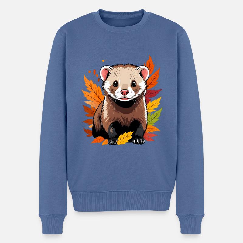 Furet mignon - Pull Premium bio Homme - bleu pigeon