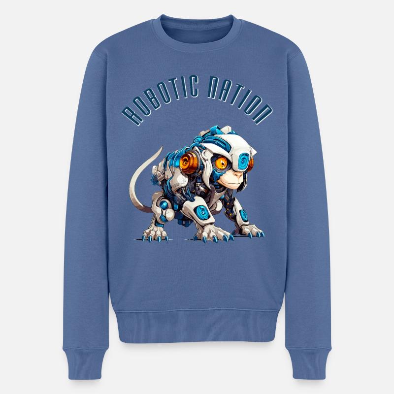 Roboter-Nation 4 - Männer Premium Bio Pullover - Taubenblau