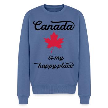canada happy - Men's Premium Organic Jumper - stone blue - Front - Nico (187cm)