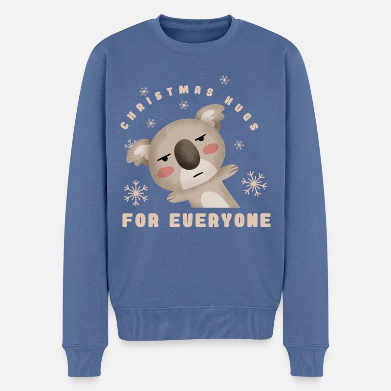 Weihnachts Koala 2023 - Männer Premium Bio Pullover - Taubenblau