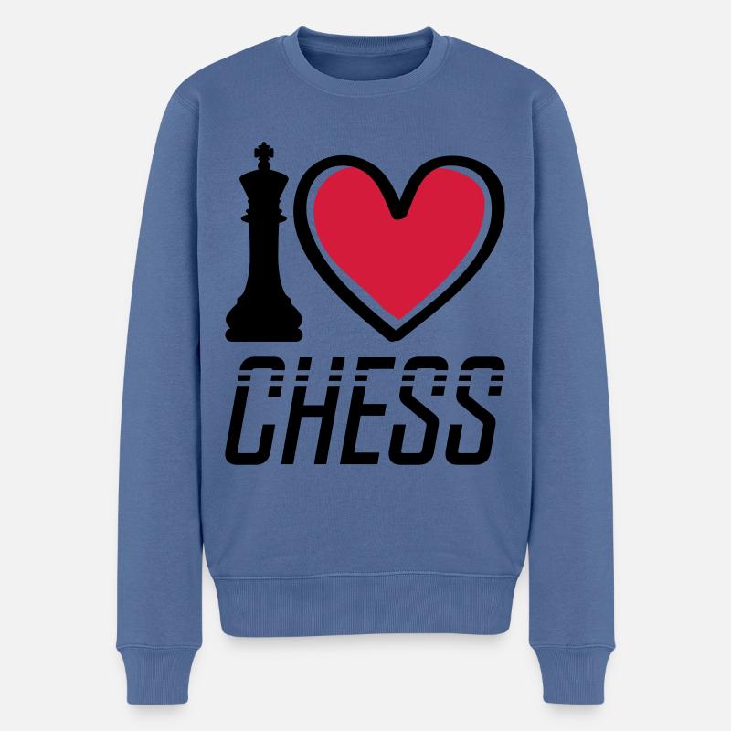 i love chess - Pull Premium bio Homme - bleu pigeon