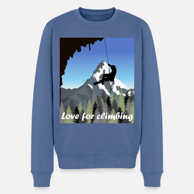 Liebe zum Klettern - Männer Premium Bio Pullover - Taubenblau