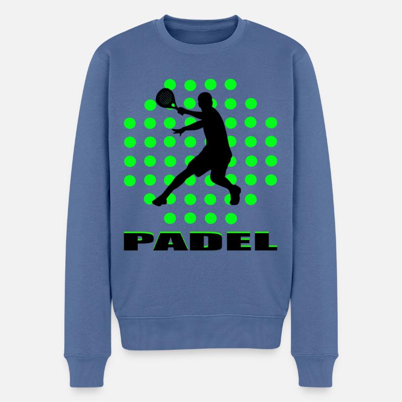 Le padel - Pull Premium bio Homme - bleu pigeon