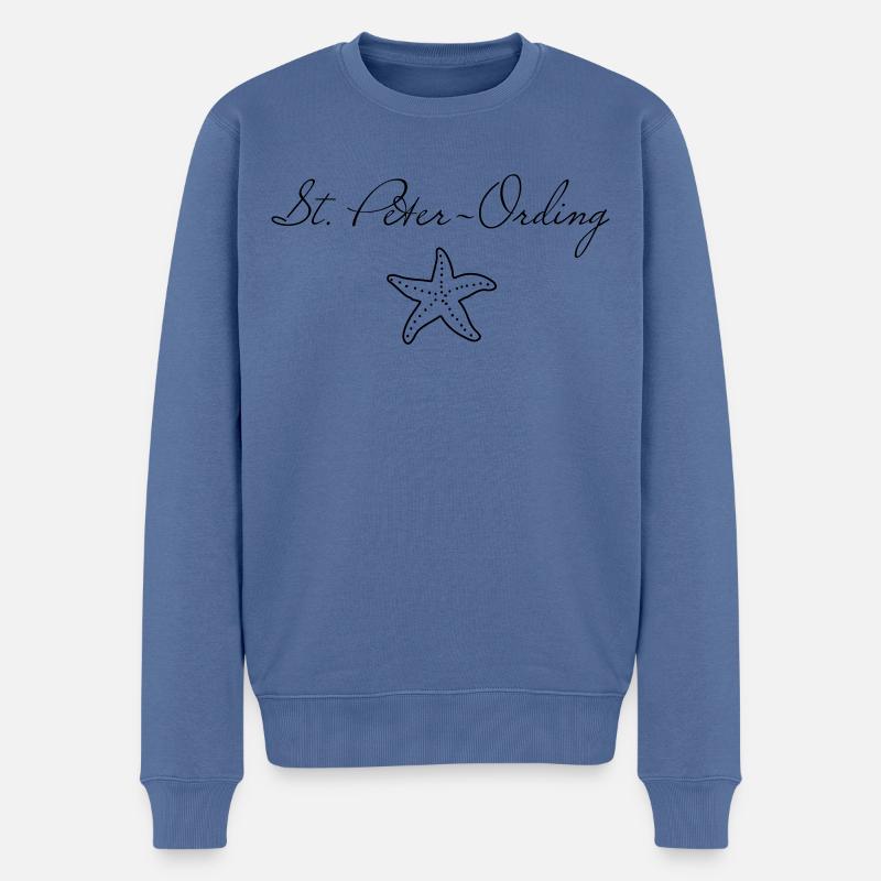 St. Peter-Ording Seestern - Männer Premium Bio Pullover - Taubenblau