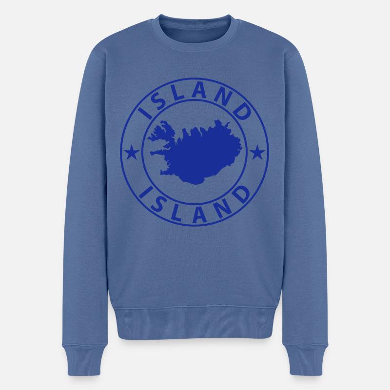 Island - Männer Premium Bio Pullover - Taubenblau