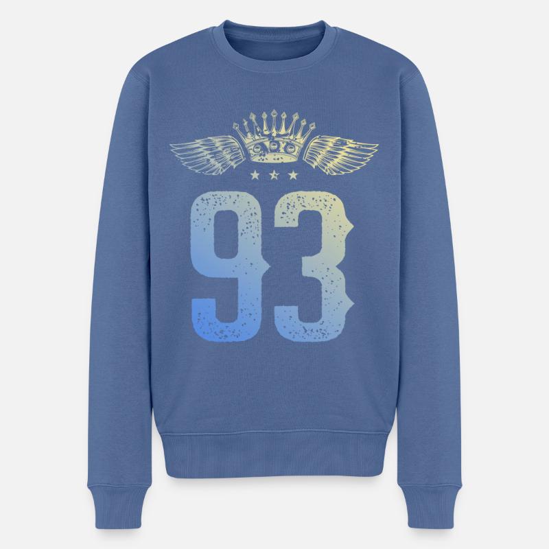 93 Couronne numérique - Pull Premium bio Homme - bleu pigeon