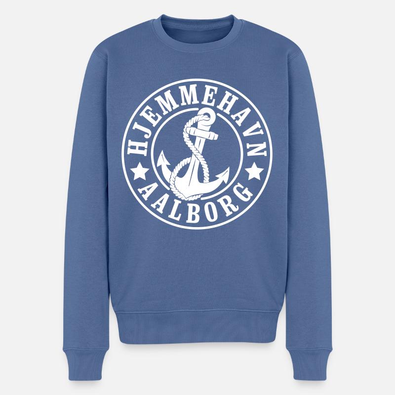 Aalborg - Männer Premium Bio Pullover - Taubenblau