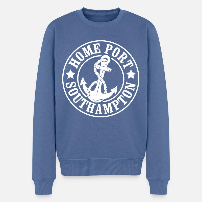 Southampton - Pull Premium bio Homme - bleu pigeon