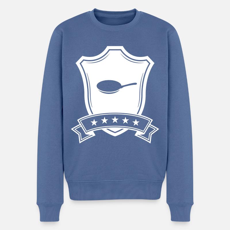 Pfanne wappen - Männer Premium Bio Pullover - Taubenblau