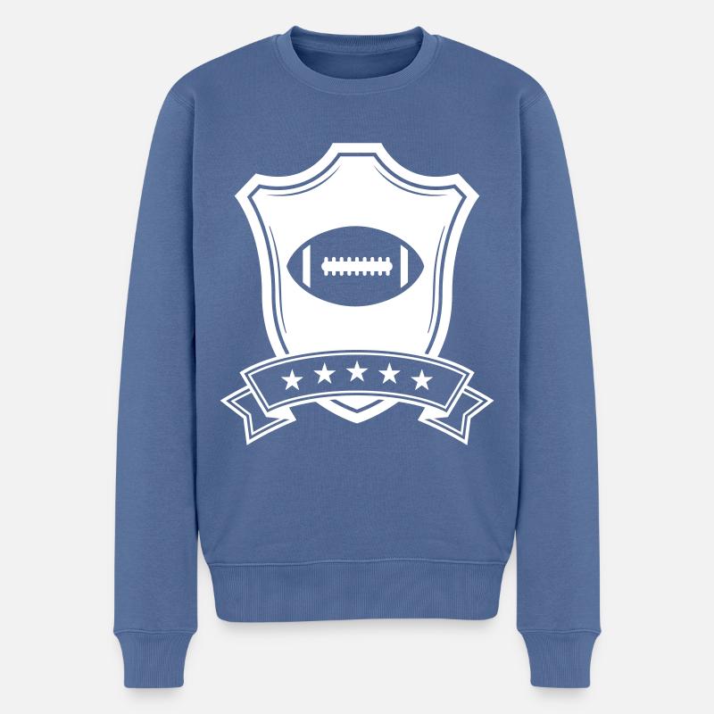 Football Icon wappen - Männer Premium Bio Pullover - Taubenblau