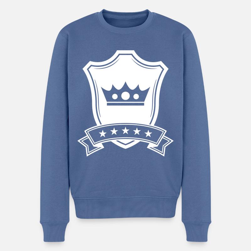 Krone Wappen - Männer Premium Bio Pullover - Taubenblau