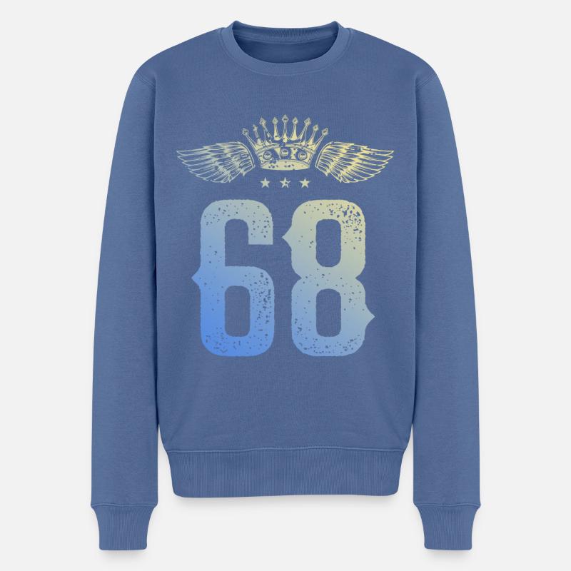 68 Couronne numérique - Pull Premium bio Homme - bleu pigeon