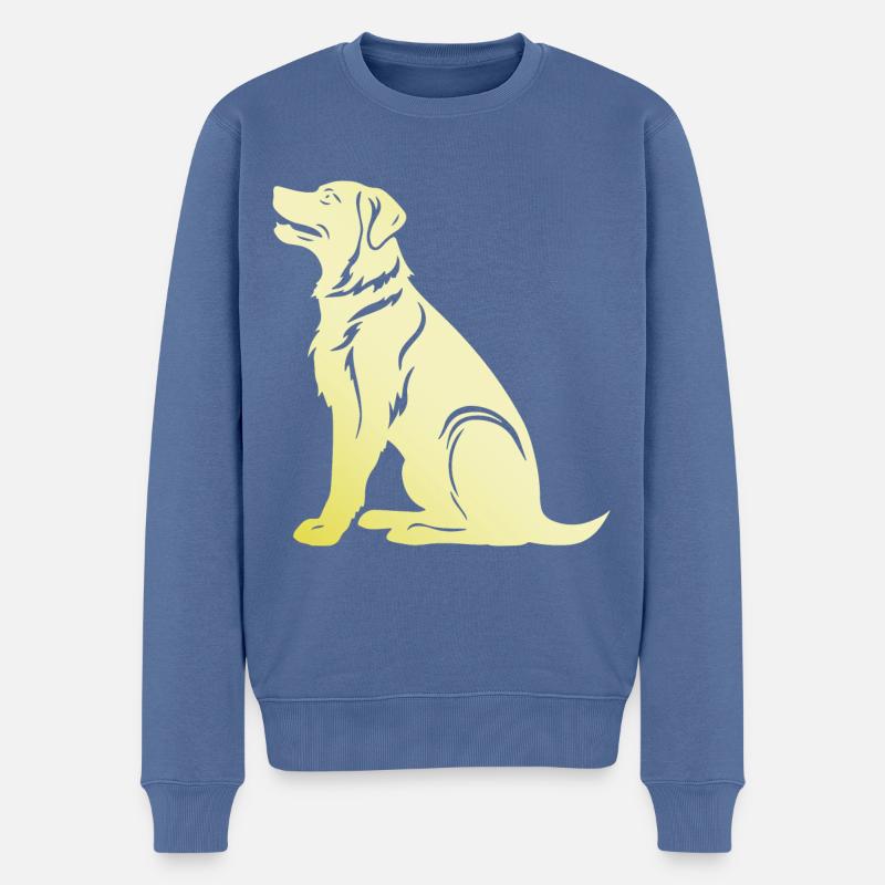 Samojede Hund Silhouette - Männer Premium Bio Pullover - Taubenblau