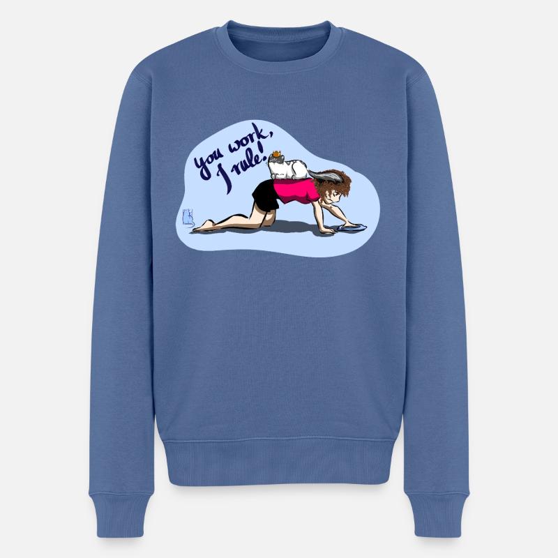 You work I rule - Männer Premium Bio Pullover - Taubenblau