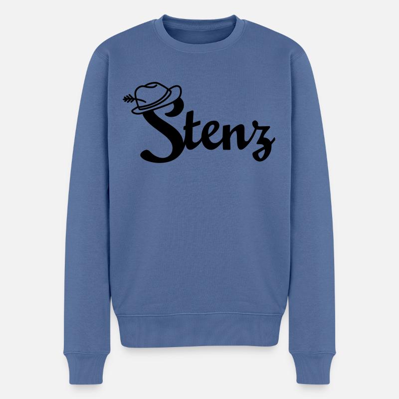 Stenz - Männer Premium Bio Pullover - Taubenblau