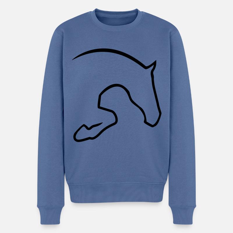 Springpferd - Männer Premium Bio Pullover - Taubenblau