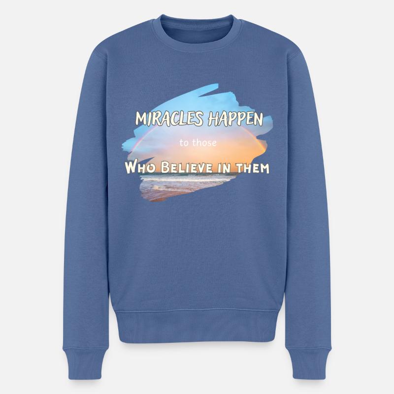 Miracles - Pull Premium bio Homme - bleu pigeon