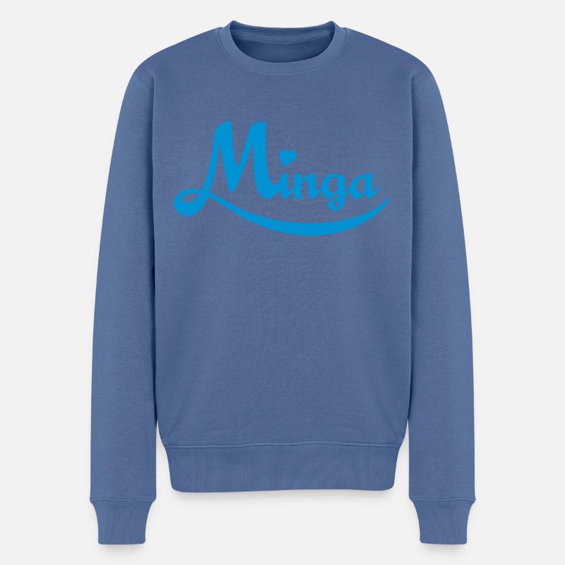 Minga - das bayerische München - Männer Premium Bio Pullover - Taubenblau