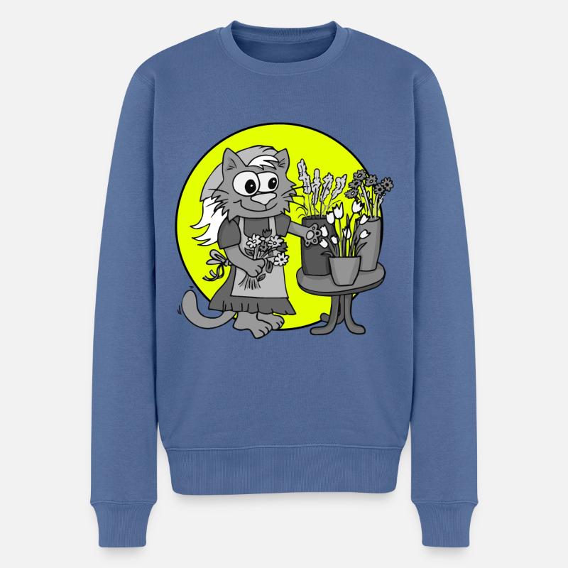 Beruf Florist/in Retro - Männer Premium Bio Pullover - Taubenblau