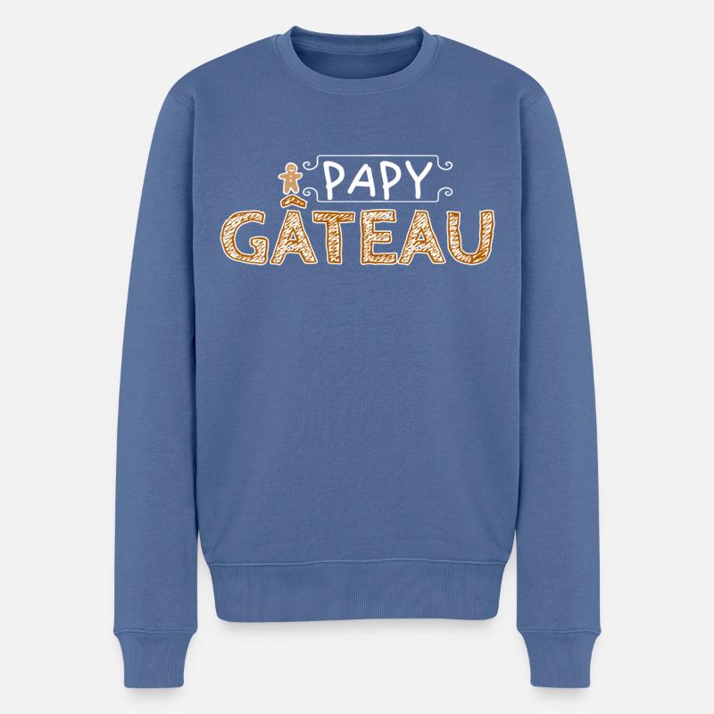Papy gâteau. - Pull Premium bio Homme - bleu pigeon