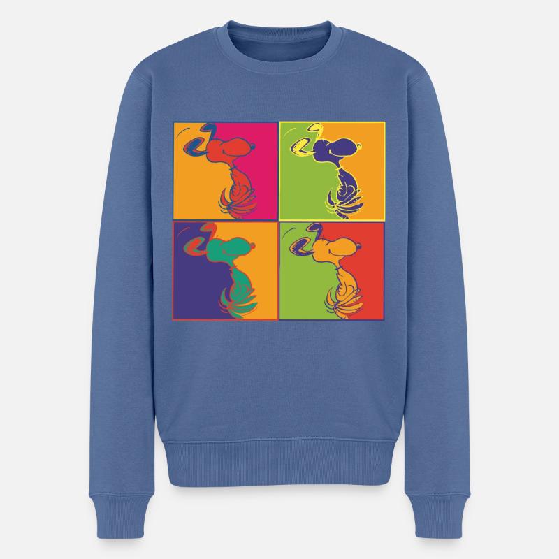 Peanuts Design Pop-Art Snoopy - Pull Premium bio Homme - bleu pigeon