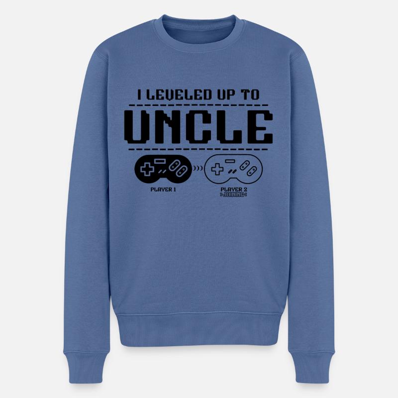 Zum Onkel aufgestiegen 2025 - Männer Premium Bio Pullover - Taubenblau