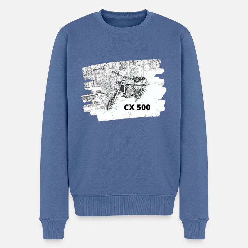 CX 500, Motorrad, Oldtimer, Bike, Geschenk, - Männer Premium Bio Pullover - Taubenblau
