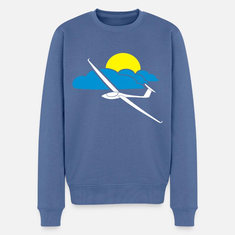wolkenstraße segelfliegen - Männer Premium Bio Pullover - Taubenblau