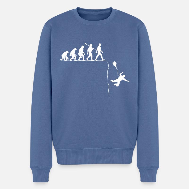 Evolution - Basejump - Basejumper - Männer Premium Bio Pullover - Taubenblau