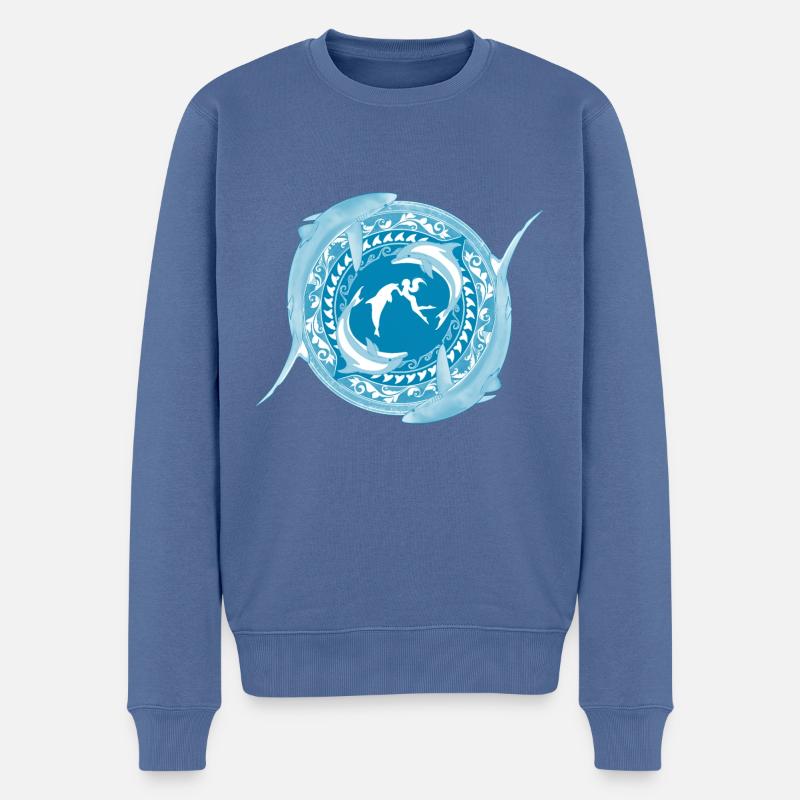 Fille de Poséidon - Pull Premium bio Homme - bleu pigeon