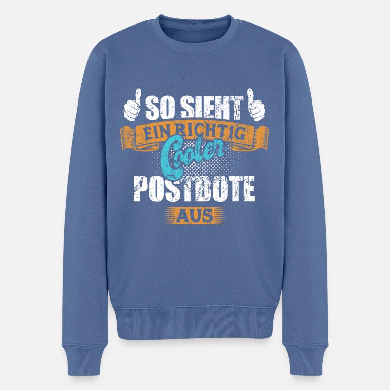 So sieht ein richtig cooler Postbote aus - Männer Premium Bio Pullover - Taubenblau