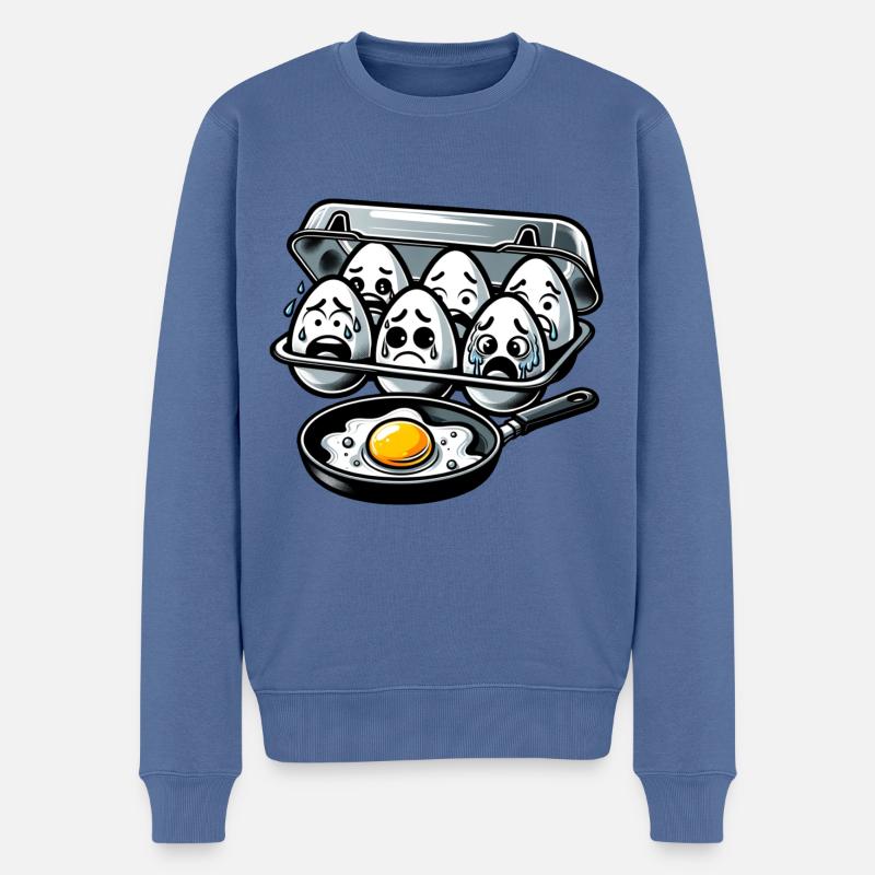 Eggs Fried Egg Easter Meme - Men's Premium Organic Jumper - stone blue