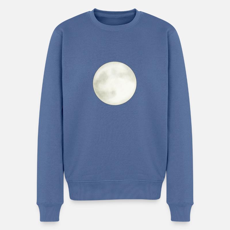 La lune - Pull Premium bio Homme - bleu pigeon